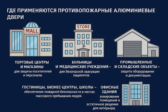 Где применяются противопожарные алюминиевые двери