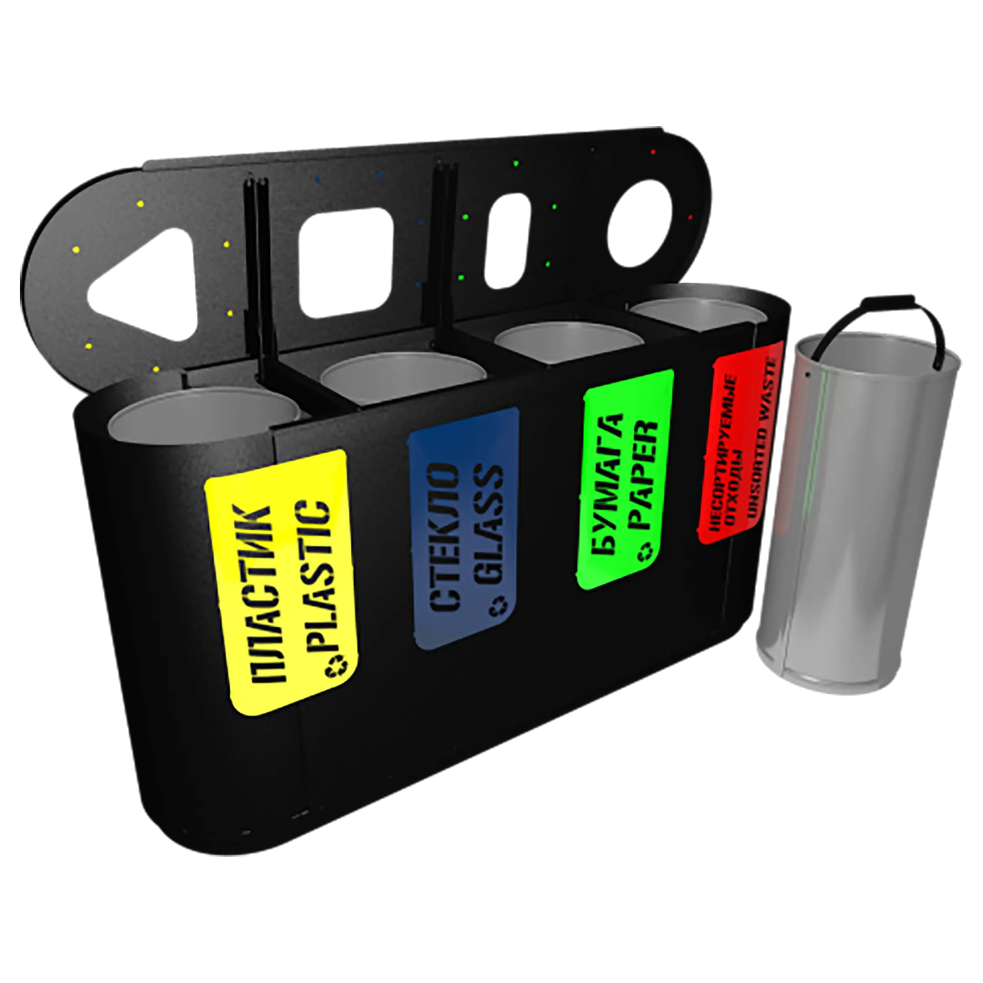 Урна для раздельного сбора мусора Город 4 секции (4х38л)