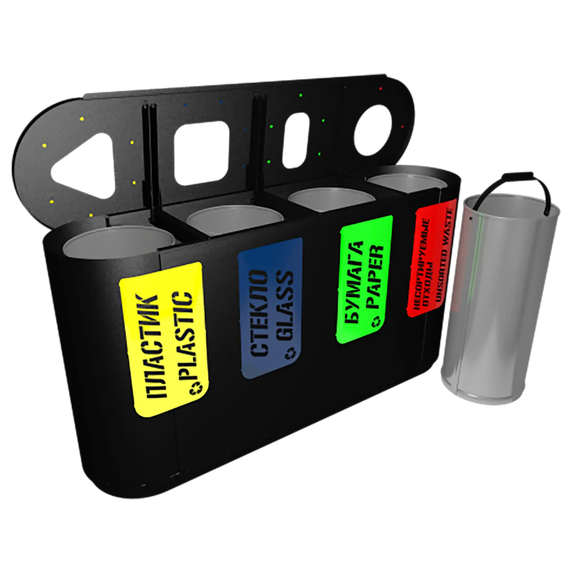 Урна для раздельного сбора мусора Город 4 секции (4х32л)