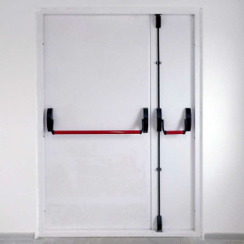 Полуторная глухая противопожарная дверь ДПМ-02 EI-60 с антипаникой на обе створки