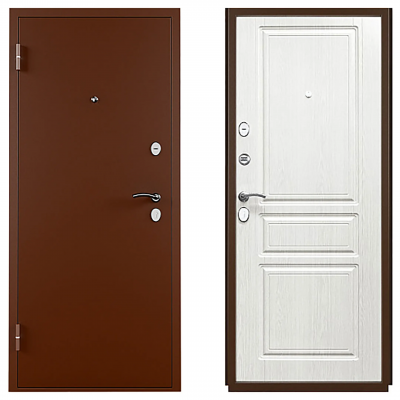 Металлическая дверь ТИТАН Ясень белоснежный