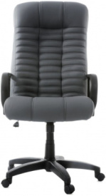 Кресло Атлант (Кожа иск., DO, №350 (чёрный), ТГ, PL 680, PL, ролики ст.)