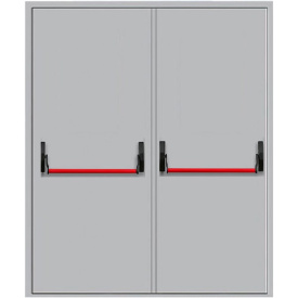 Двупольная глухая противопожарная дверь ДПМ-02 EI-60 с антипаникой на обе створки