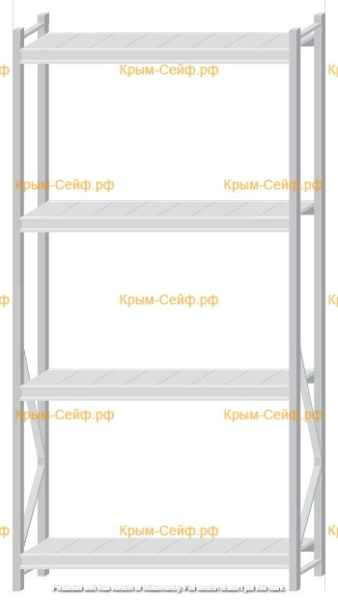 Стеллаж MS Pro Z 2500x1200x400 (4 яруса)
