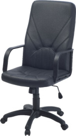 Кресло Менеджер (Кожа иск., DO, №350 (черный) , ТГ, PL 680, PL, ролик ст.)