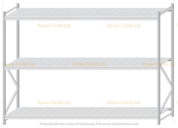 Стеллаж MS Pro Z 2000x2700x800 (3 яруса)