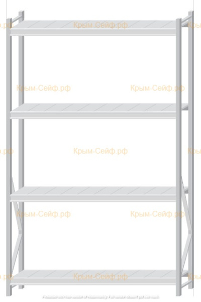 Стеллаж MS Pro Z 2500x1500x400 (4 яруса)