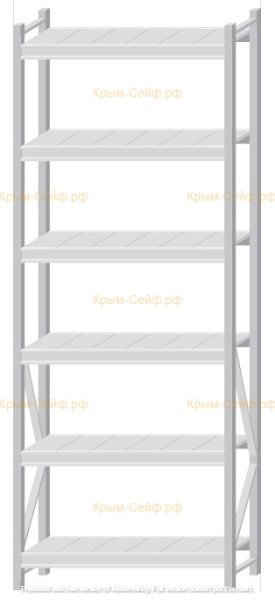Стеллаж MS Pro Z 2500x900x400 (6 ярусов)