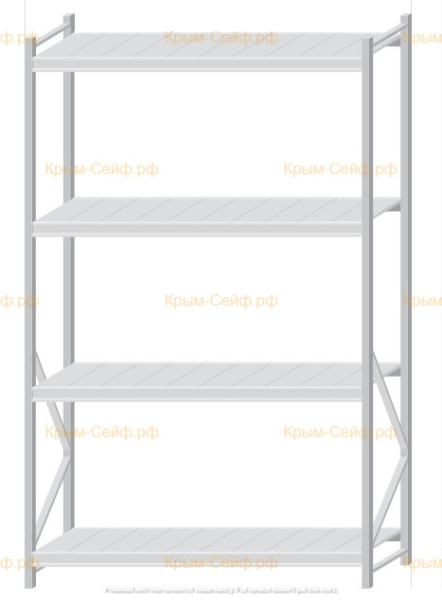 Стеллаж MS Pro Z 2500x1500x600 (4 яруса)