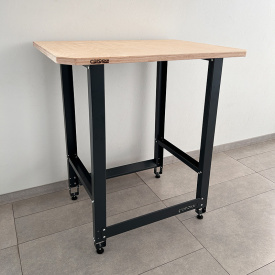 Верстак Small с деревянной столешницей и траверсами для хранения мотоколёс