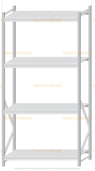 Стеллаж MS Pro Z 2500x1200x600 (4 яруса)