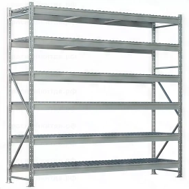 Стеллаж MS Pro Z 3000x2100x600 (6 ярусов с секционным сетчатым настилом)